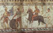 unknow artist Greek Fubsoldaten and cavalry fresco Spain oil painting artist